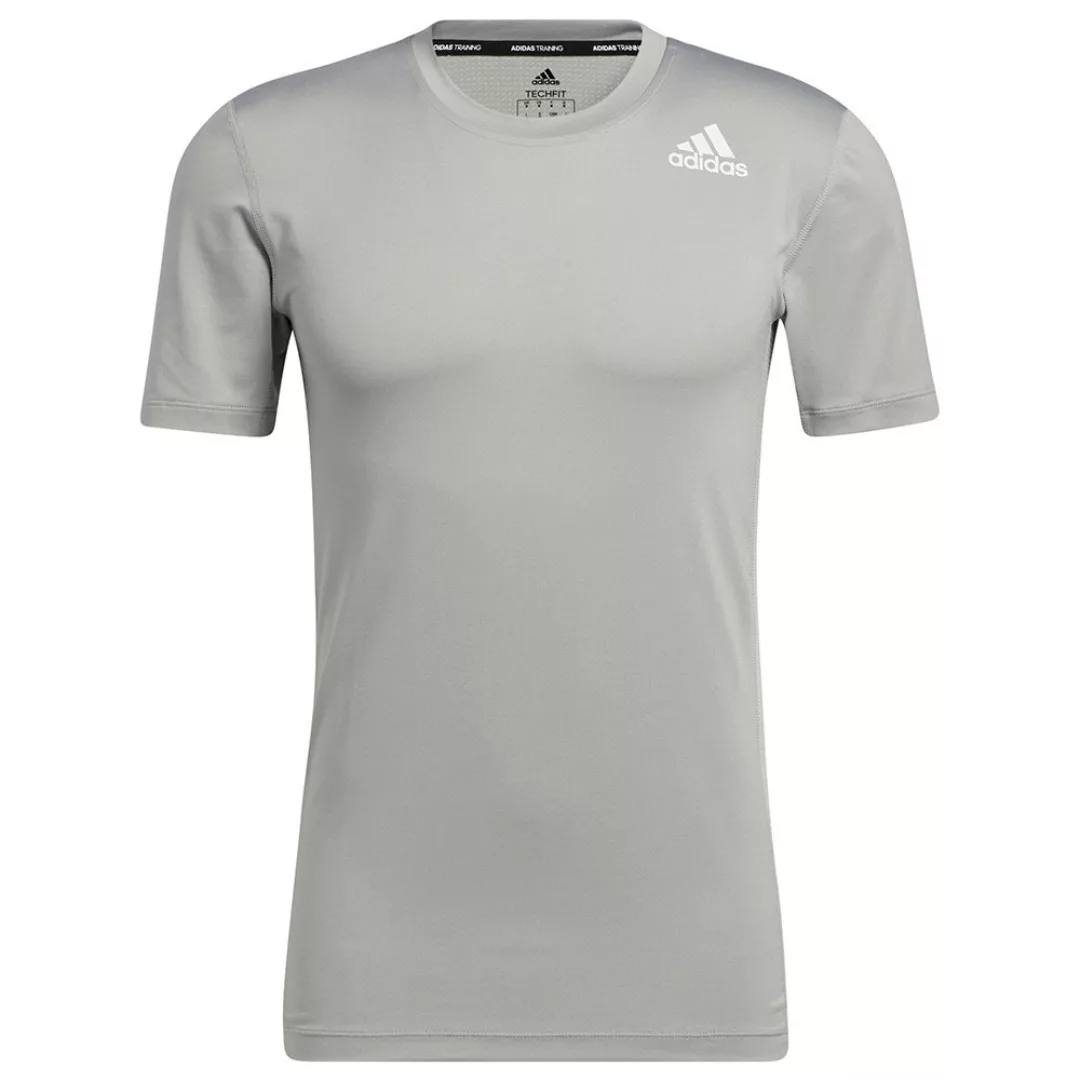 Adidas Tech-fit Kurzarm T-shirt S Mgh Solid Grey günstig online kaufen
