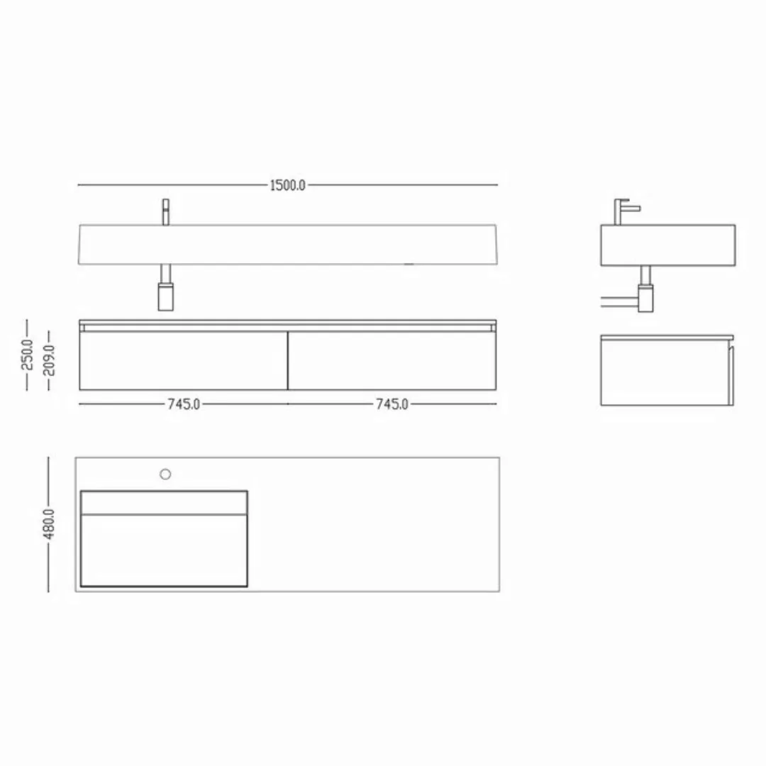 doporro Waschbeckenunterschrank Design Waschbeckenunterschrank Badmöbel-Set günstig online kaufen