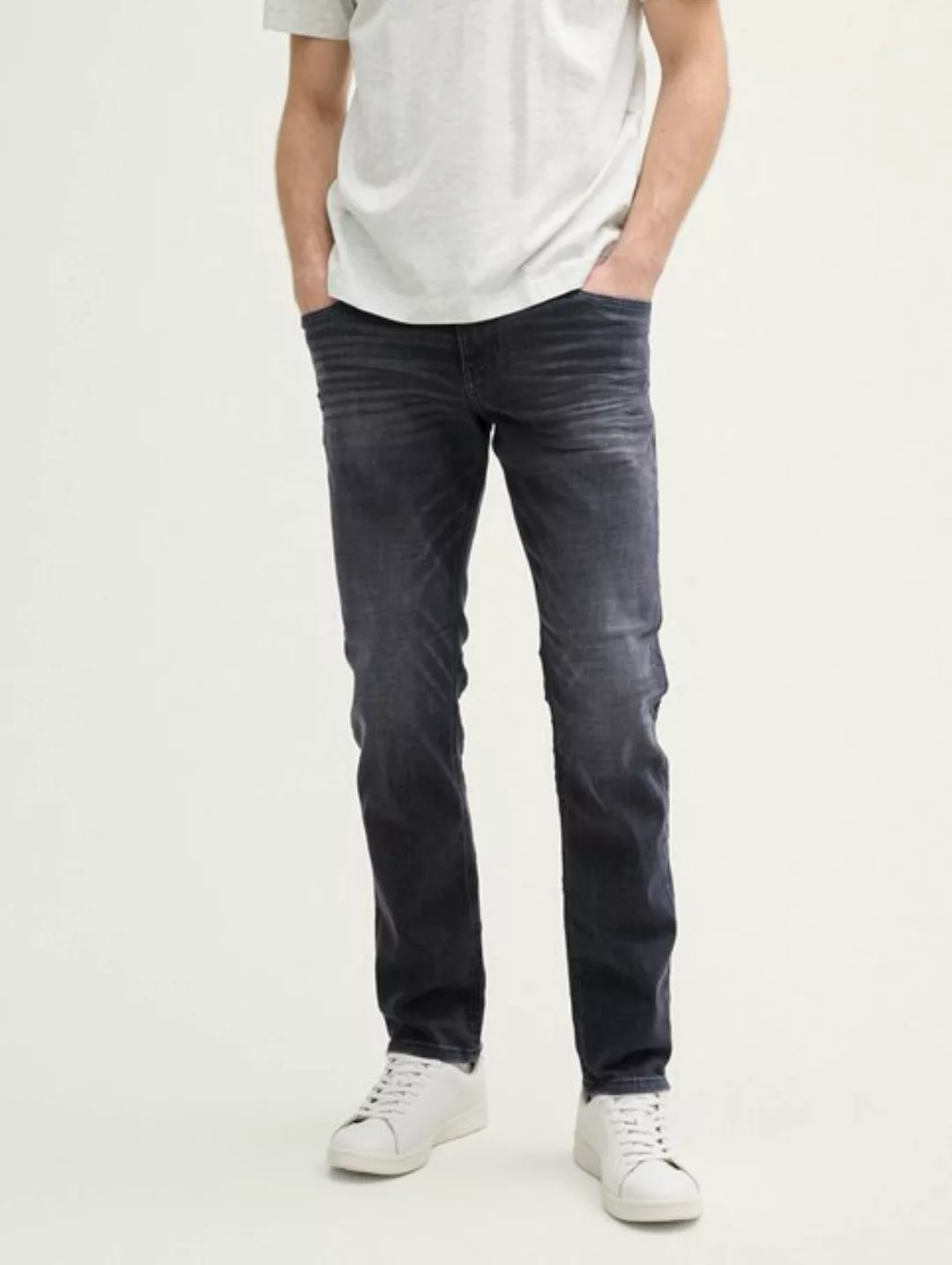 Tom Tailor Herren Jeans JOSH - Regular Slim Fit - Blau - Used Dark Stone Bl günstig online kaufen