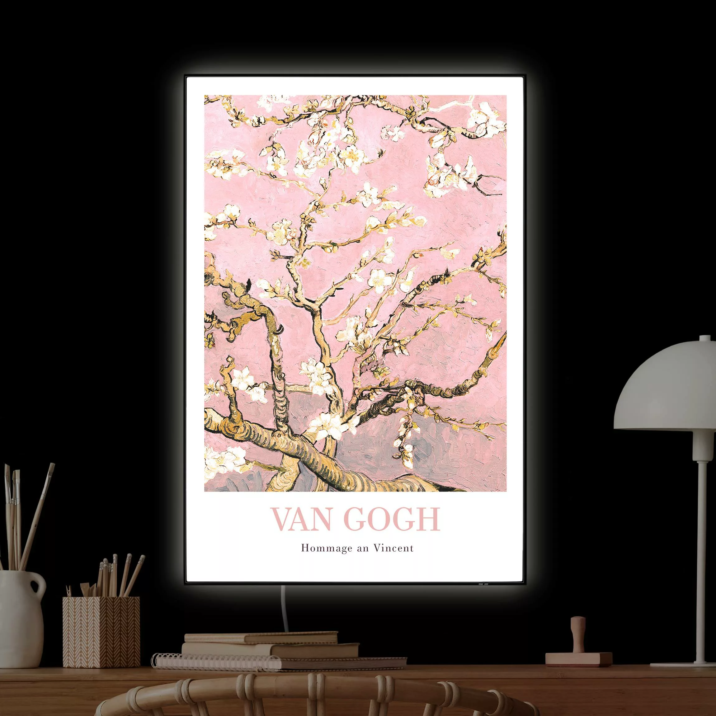 LED-Wechselbild Vincent van Gogh - Mandelblüte in rosa - Museumsedition günstig online kaufen