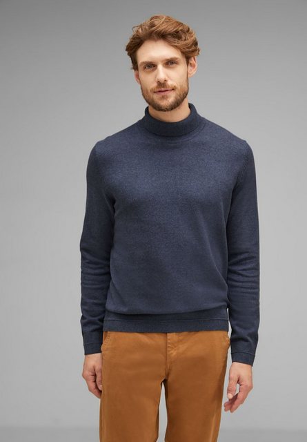 STREET ONE MEN Stehkragenpullover, in Melange Optik günstig online kaufen