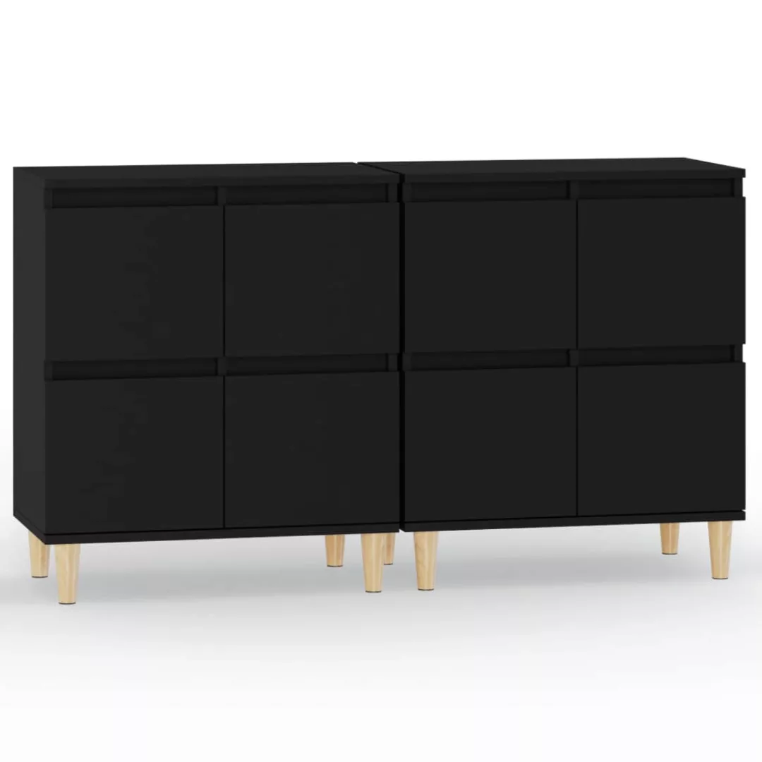 Vidaxl Sideboards 2 Stk. Schwarz 60x35x70 Cm Holzwerkstoff günstig online kaufen