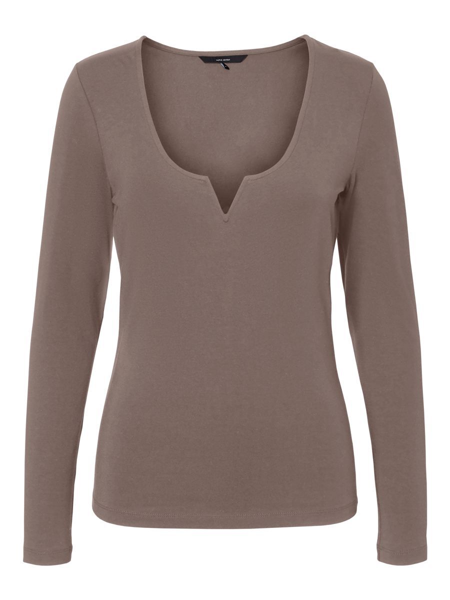 VERO MODA Halsausschnitt-detail Bluse Damen Braun günstig online kaufen