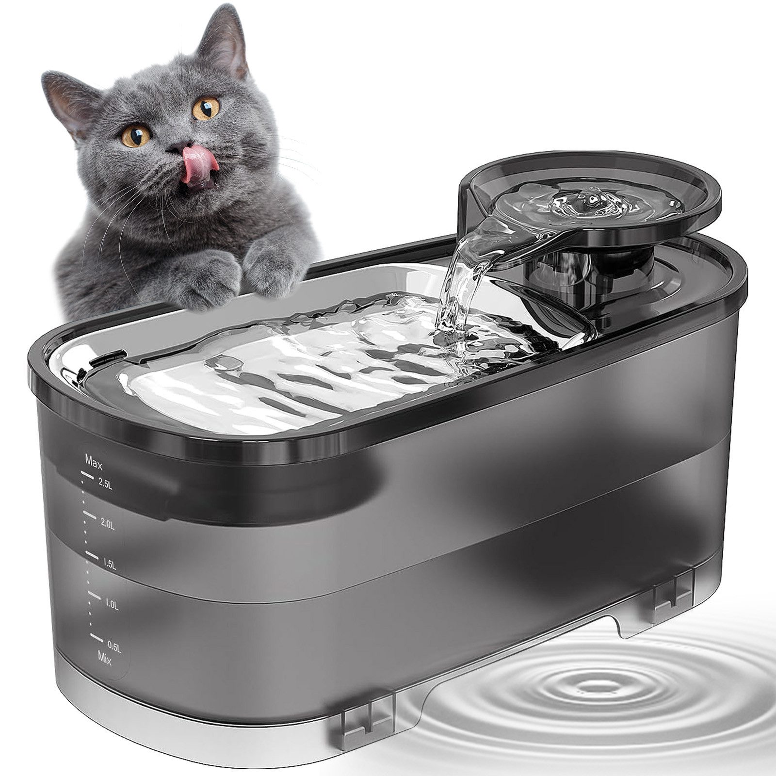 OKWISH Trinkbrunnen Katzentrinkbrunnen Kabelloser Haustier Wasserspender günstig online kaufen