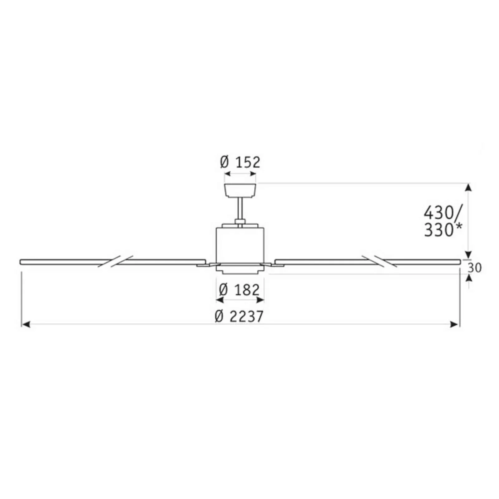 Deckenventilator Big Smooth Eco 220 cm weiß günstig online kaufen