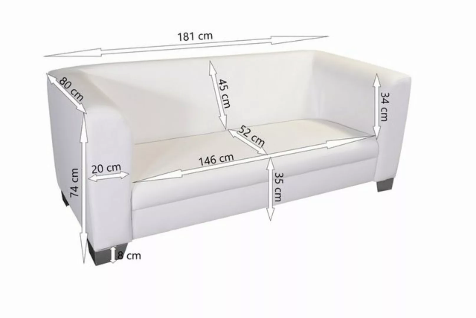 Küchen-Preisbombe Sofa Loungesofa Chicago 3-2-1 Set Kunstleder weiss Couch günstig online kaufen