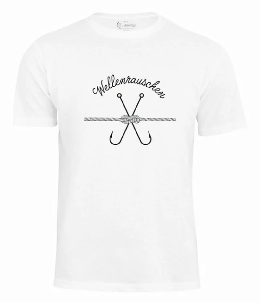 Cotton Prime® T-Shirt - Wellenrauschen Haken-Anker Print günstig online kaufen