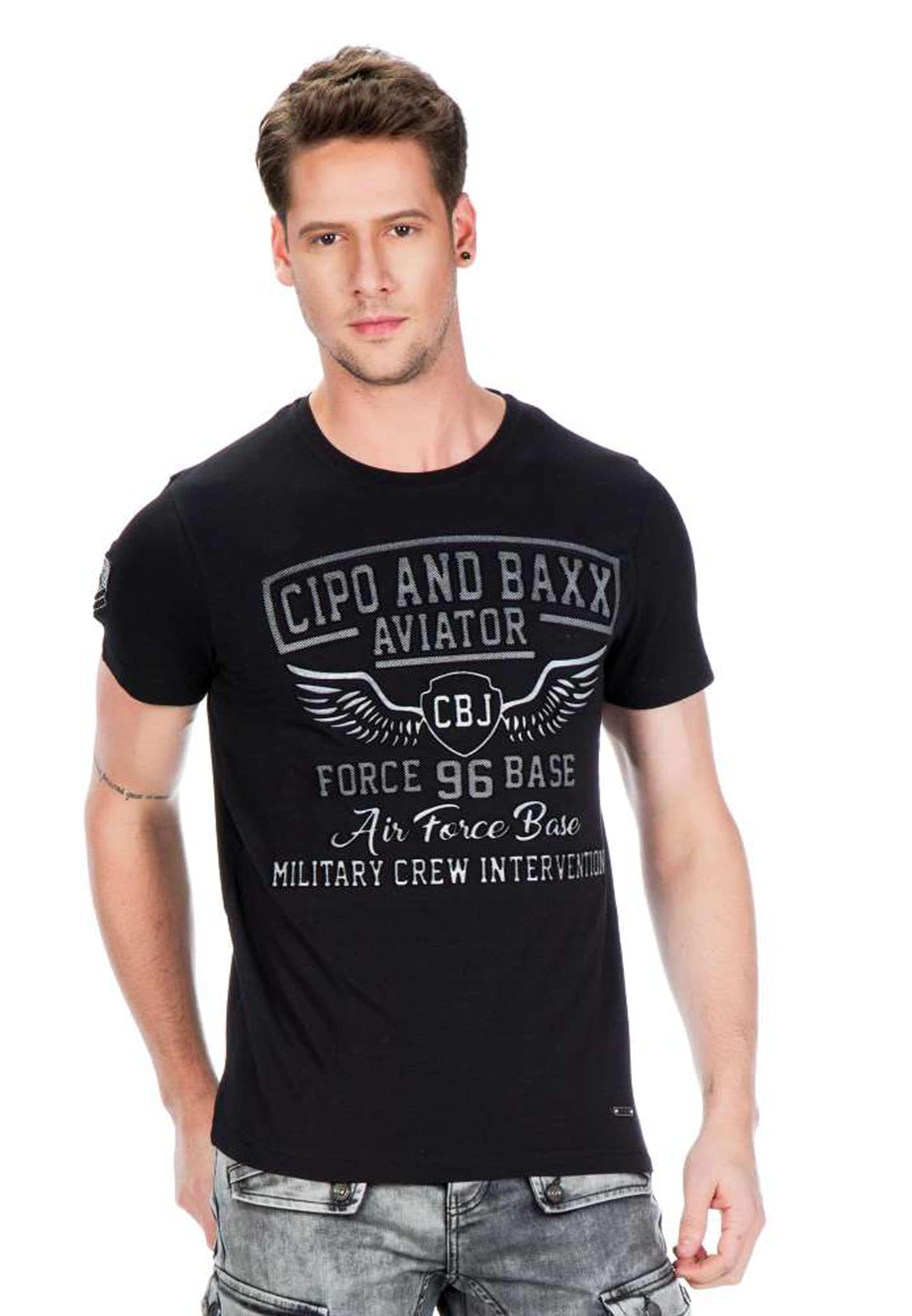 Cipo & Baxx T-Shirt, mit Military-Schriftzug günstig online kaufen