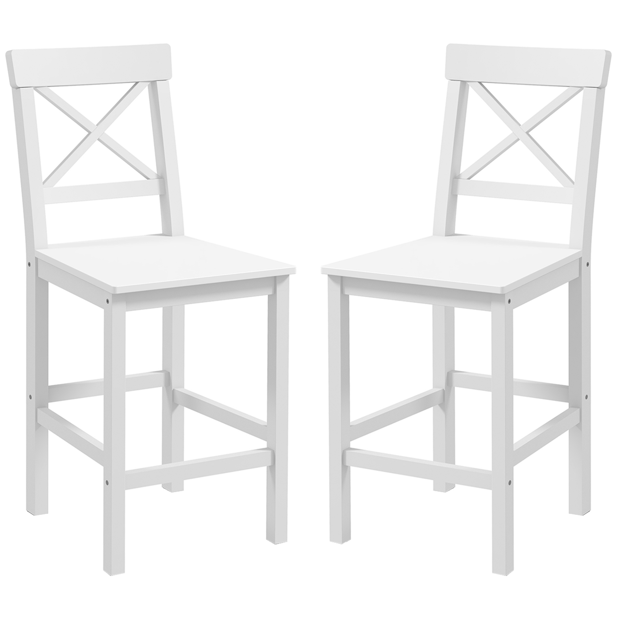 HOMCOM Set von 2 Barhockern, Barhocker im Landhausstil aus Holz, 60 cm Höhe günstig online kaufen
