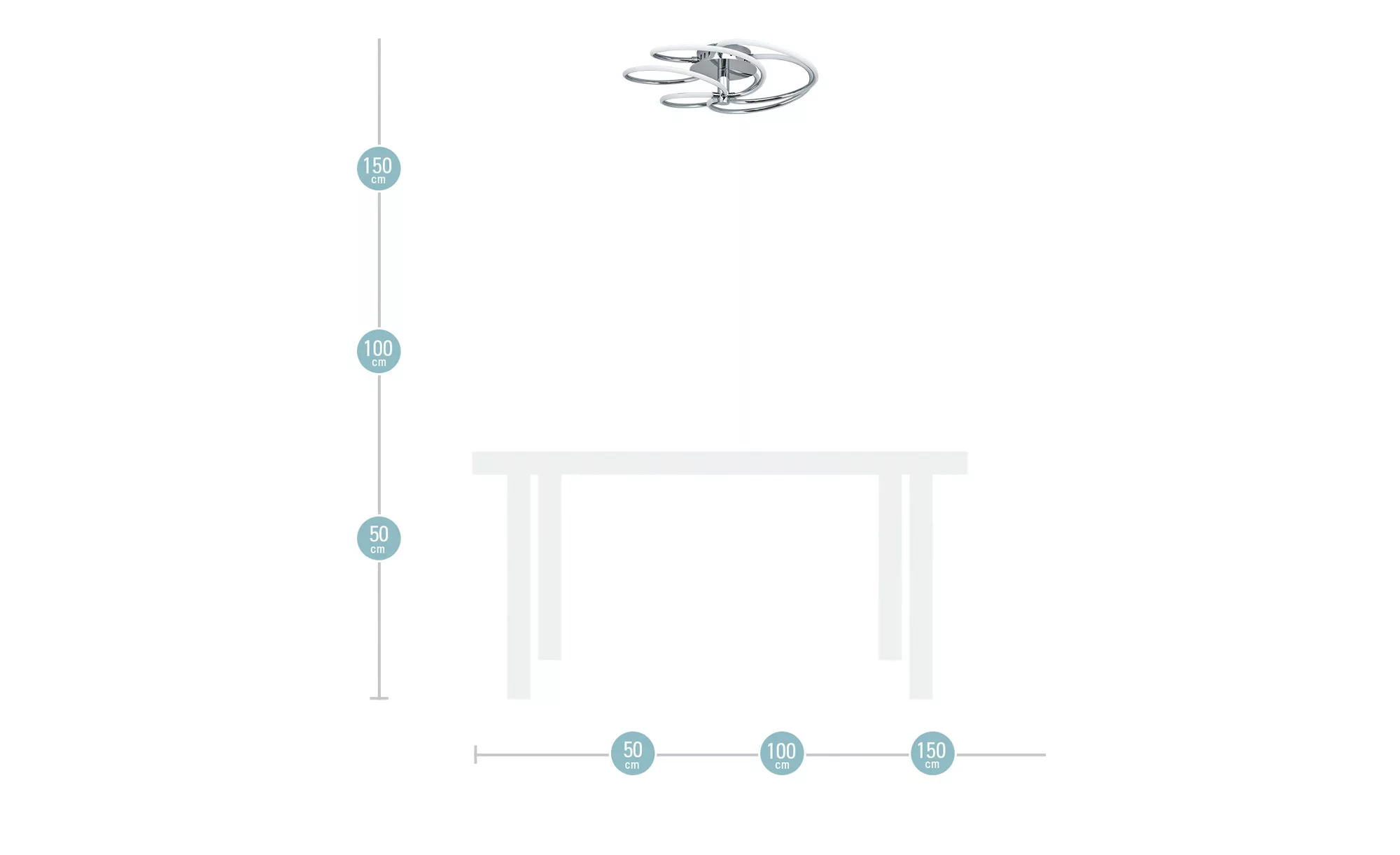 Meisterleuchten LED-Deckenleuchte, chrom, 5-flammig ¦ silber ¦ Maße (cm): H günstig online kaufen