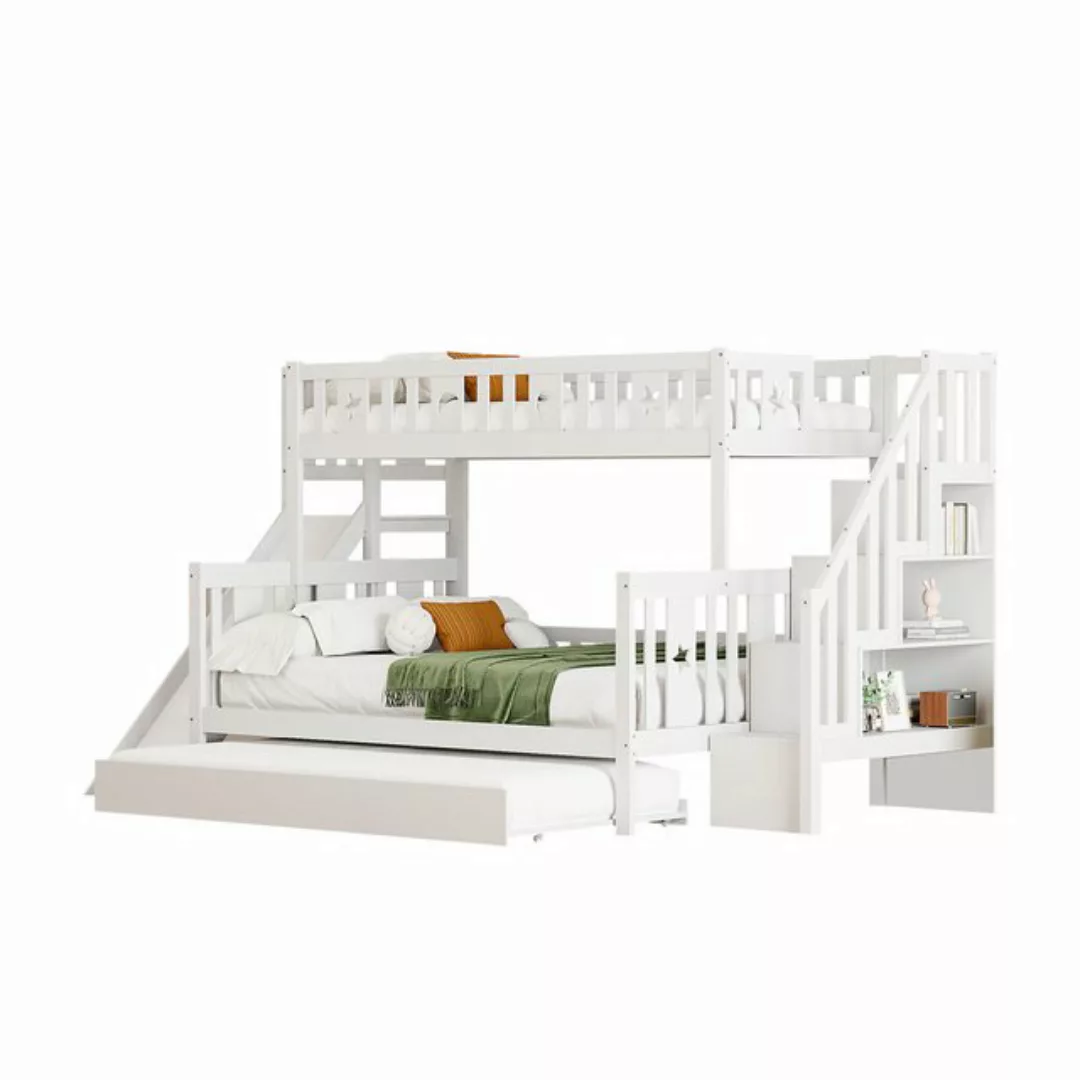 Ulife Etagenbett Massivholz Kinderbett 90x200/140x200cm, mit Rutsche und Re günstig online kaufen