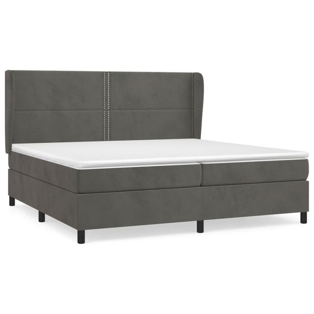 vidaXL Bettgestell Boxspringbett mit Matratze Dunkelgrau 200x200 cm Samt Be günstig online kaufen