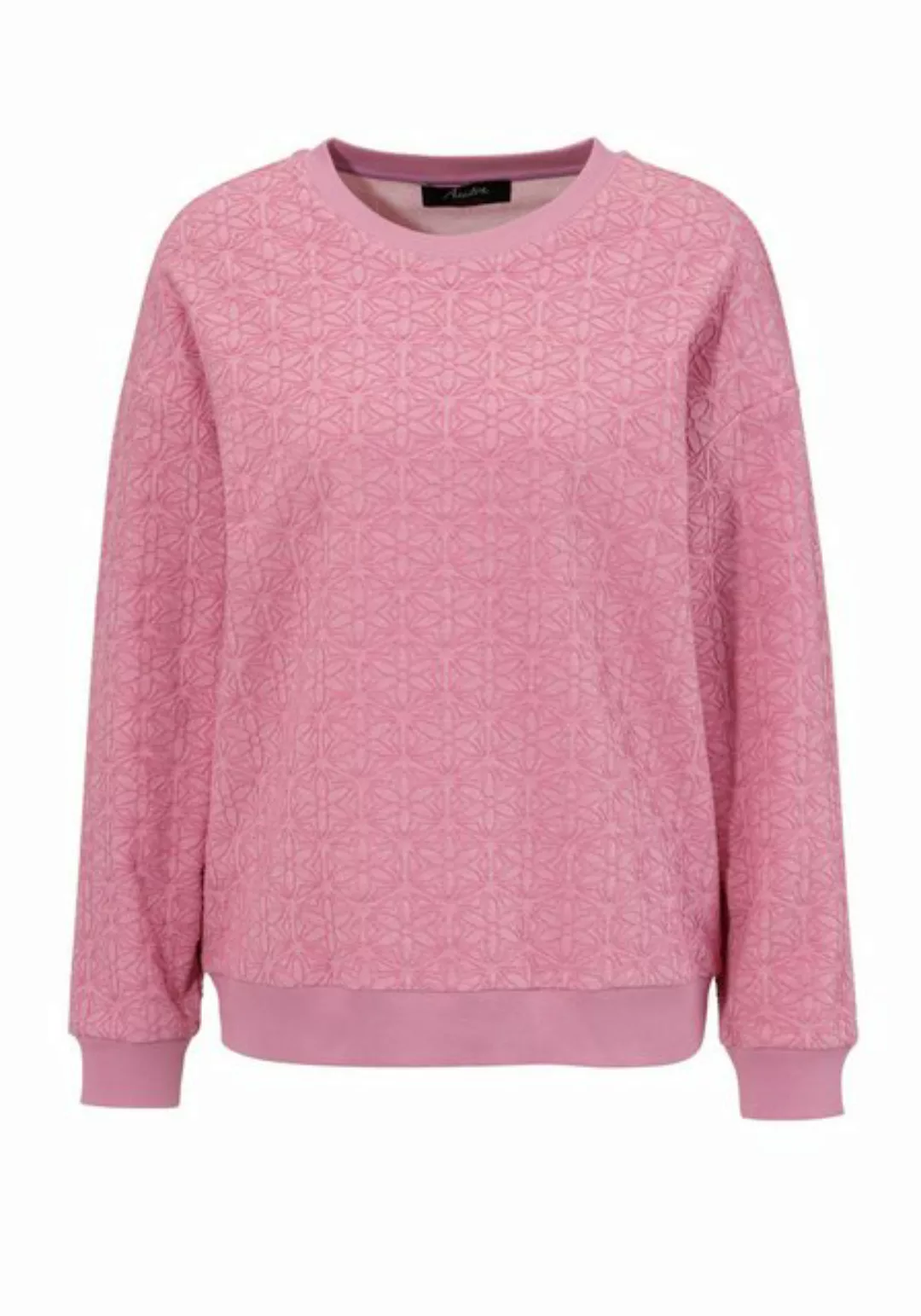 Aniston CASUAL Sweatshirt, mit kunstvollem Jacquard-Blumen-Muster günstig online kaufen