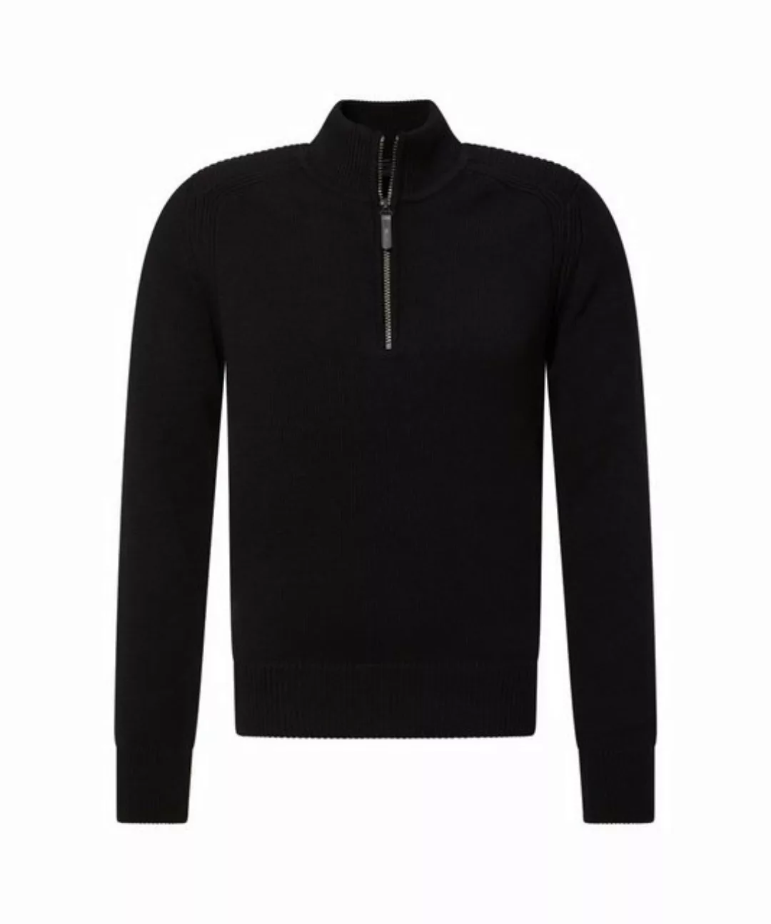 Pierre Cardin Strickpullover Pierre Cardin Pullover Troyer zip - dunkelblau günstig online kaufen