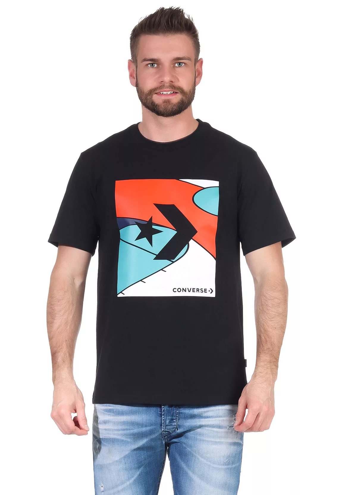 Converse T-Shirt Herren COLORBLOCKED COURT SHORT SLEEVE TEE  10022755 001 S günstig online kaufen