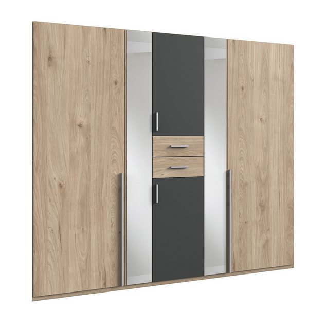 Wimex Kleiderschrank in HICKORY OAK + GRAPHIT mit 6 Türen und 4 Einlegeböde günstig online kaufen