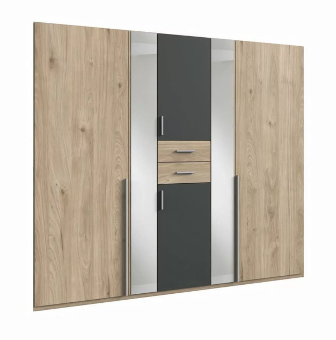 Wimex Kleiderschrank in HICKORY OAK + GRAPHIT mit 6 Türen und 4 Einlegeböde günstig online kaufen