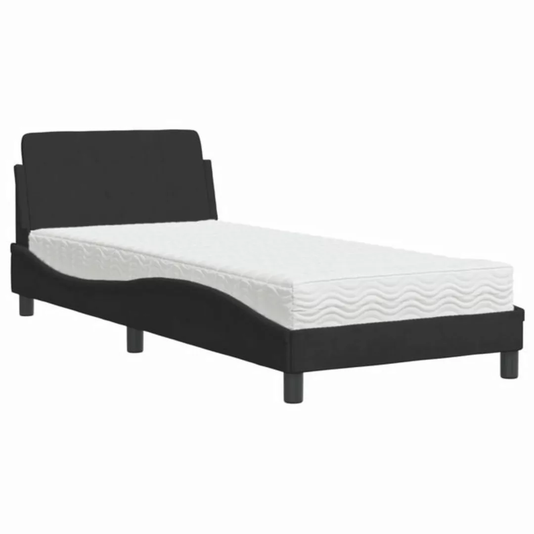 vidaXL Bett Bett mit Matratze Schwarz 80x200 cm Samt günstig online kaufen