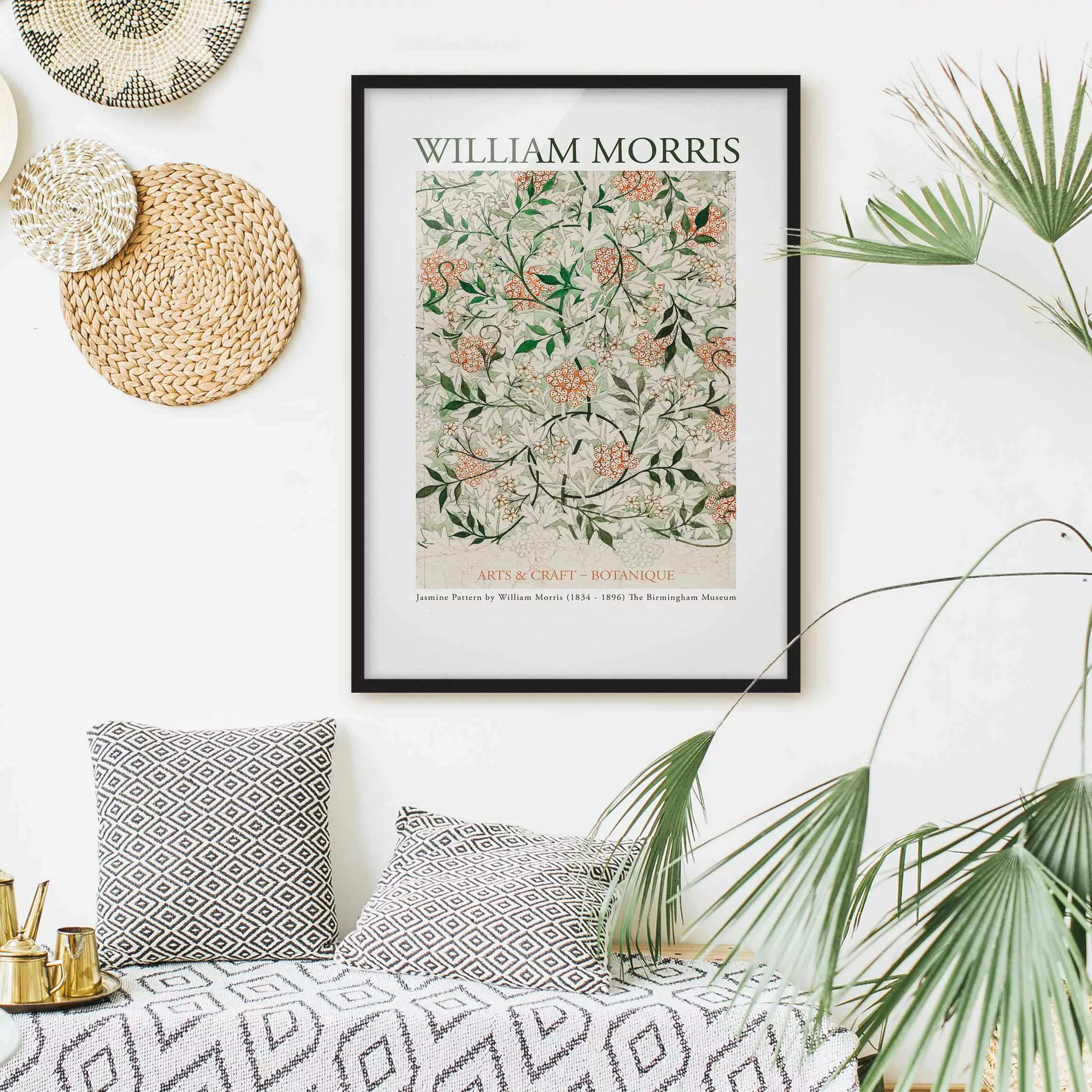 Bild mit Rahmen William Morris - Jasmine Pattern günstig online kaufen