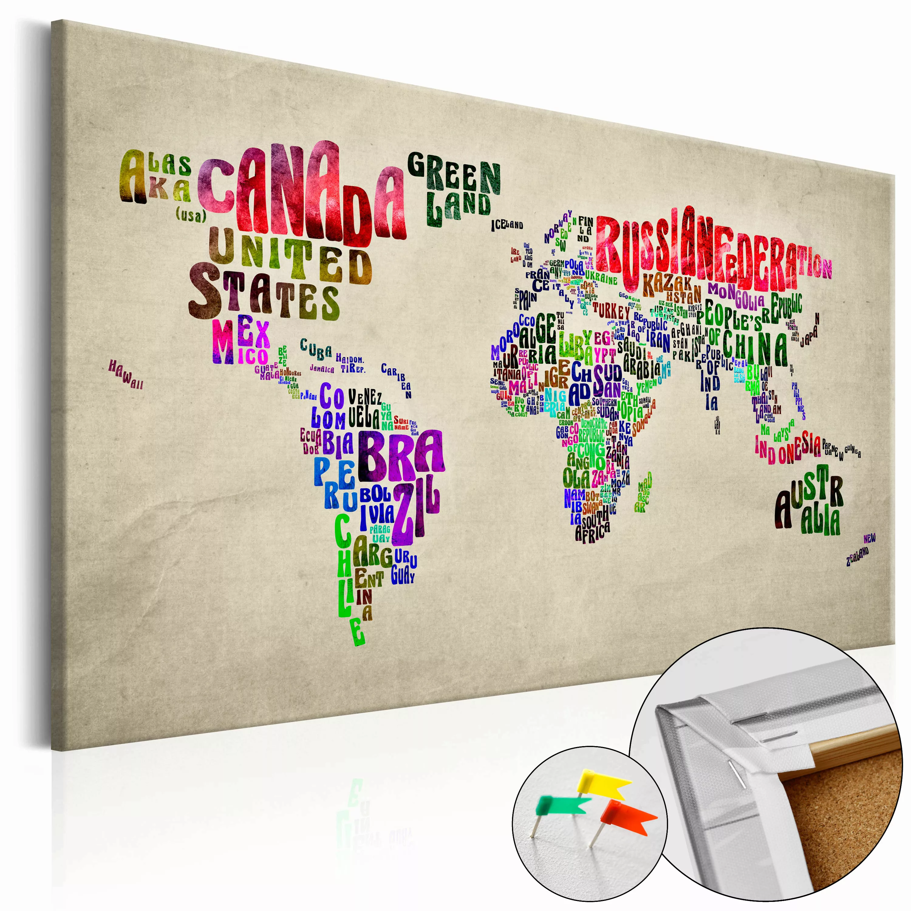 Korkbild - Global Tournée (en) [cork Map] günstig online kaufen