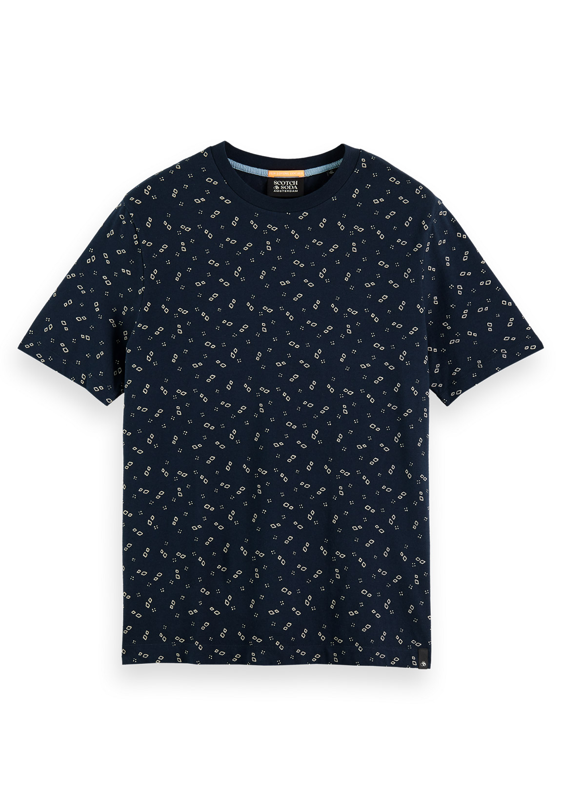 Scotch & Soda Herren T-Shirt PRINTED CREWNECK T-SHIRT 165882 Dunkelblau günstig online kaufen