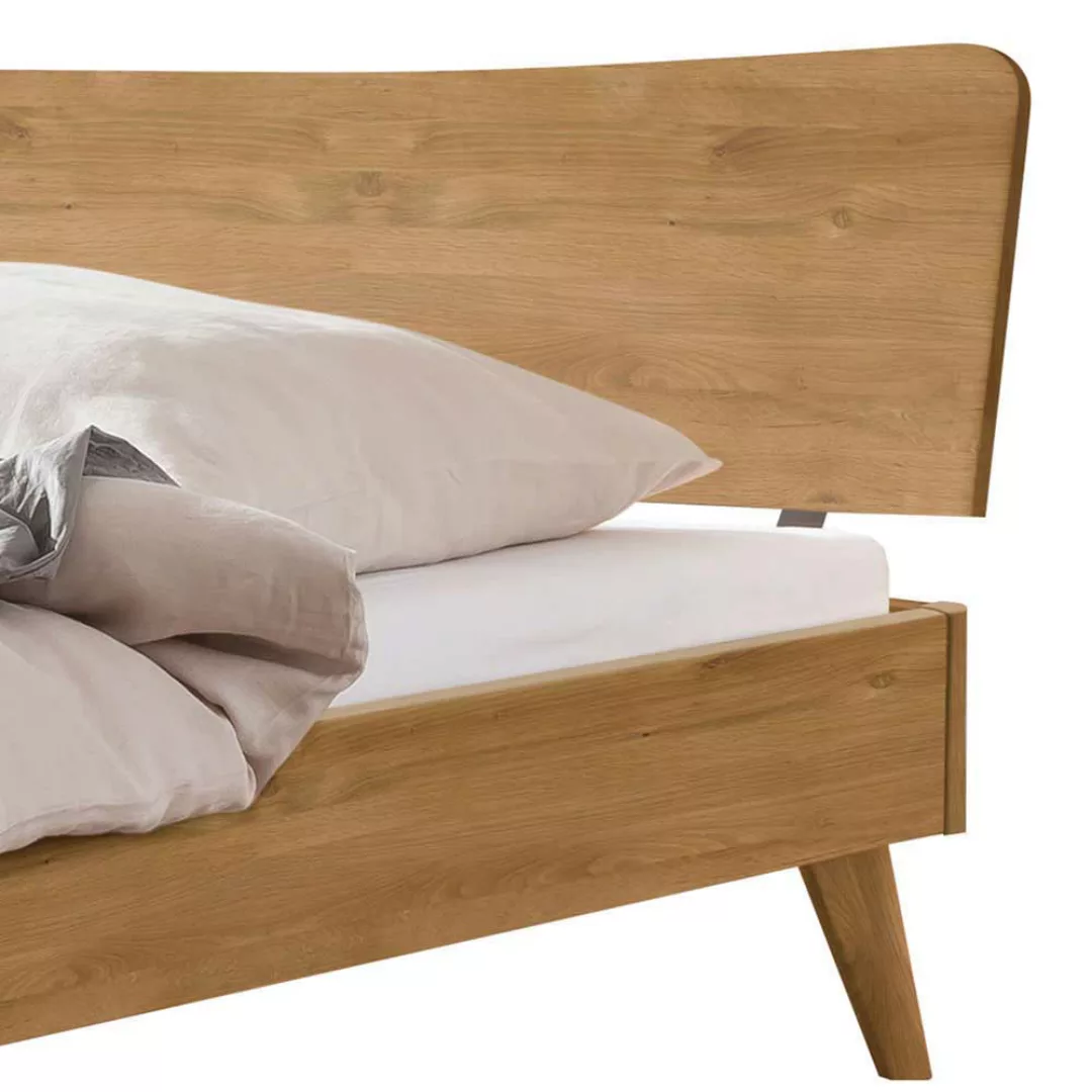 Wildeiche natur Bett geölt 140x200 cm optional mit Ablage günstig online kaufen