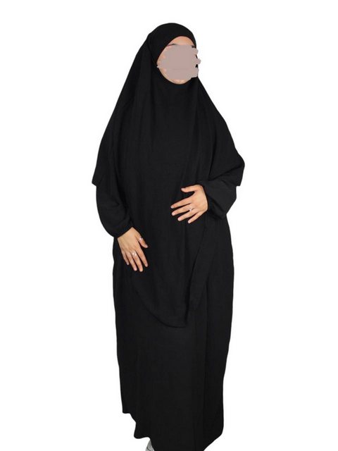 Aymasal Maxikleid Abaya Khimar Set in gleicher Farbe Kaftan Khumur Islam Mo günstig online kaufen