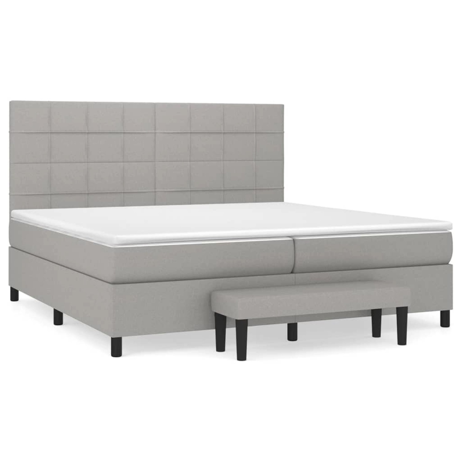 vidaXL Boxspringbett Boxspringbett mit Matratze Dunkelgrau 200x200 cm Stoff günstig online kaufen