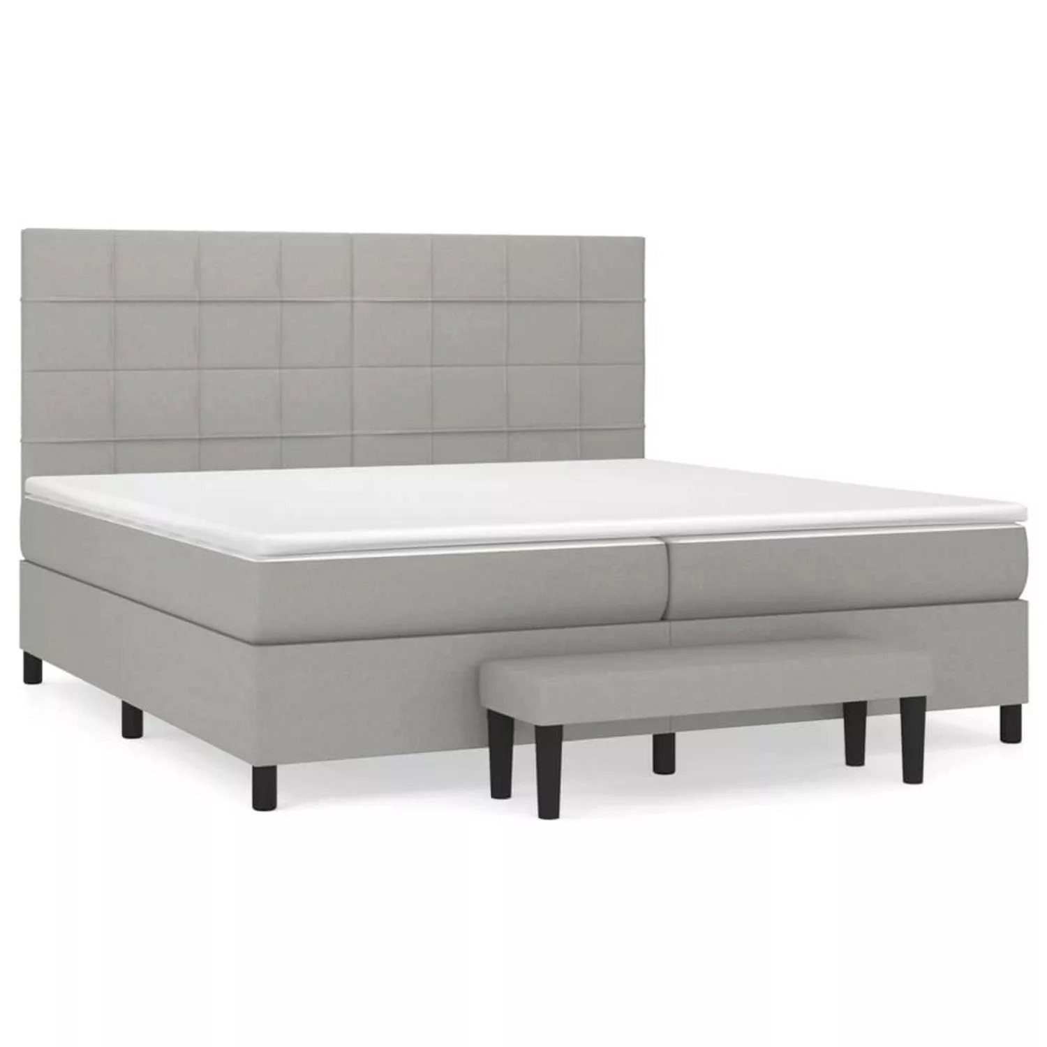 vidaXL Boxspringbett mit Matratze Hellgrau 200x200 cm Stoff1399174 günstig online kaufen