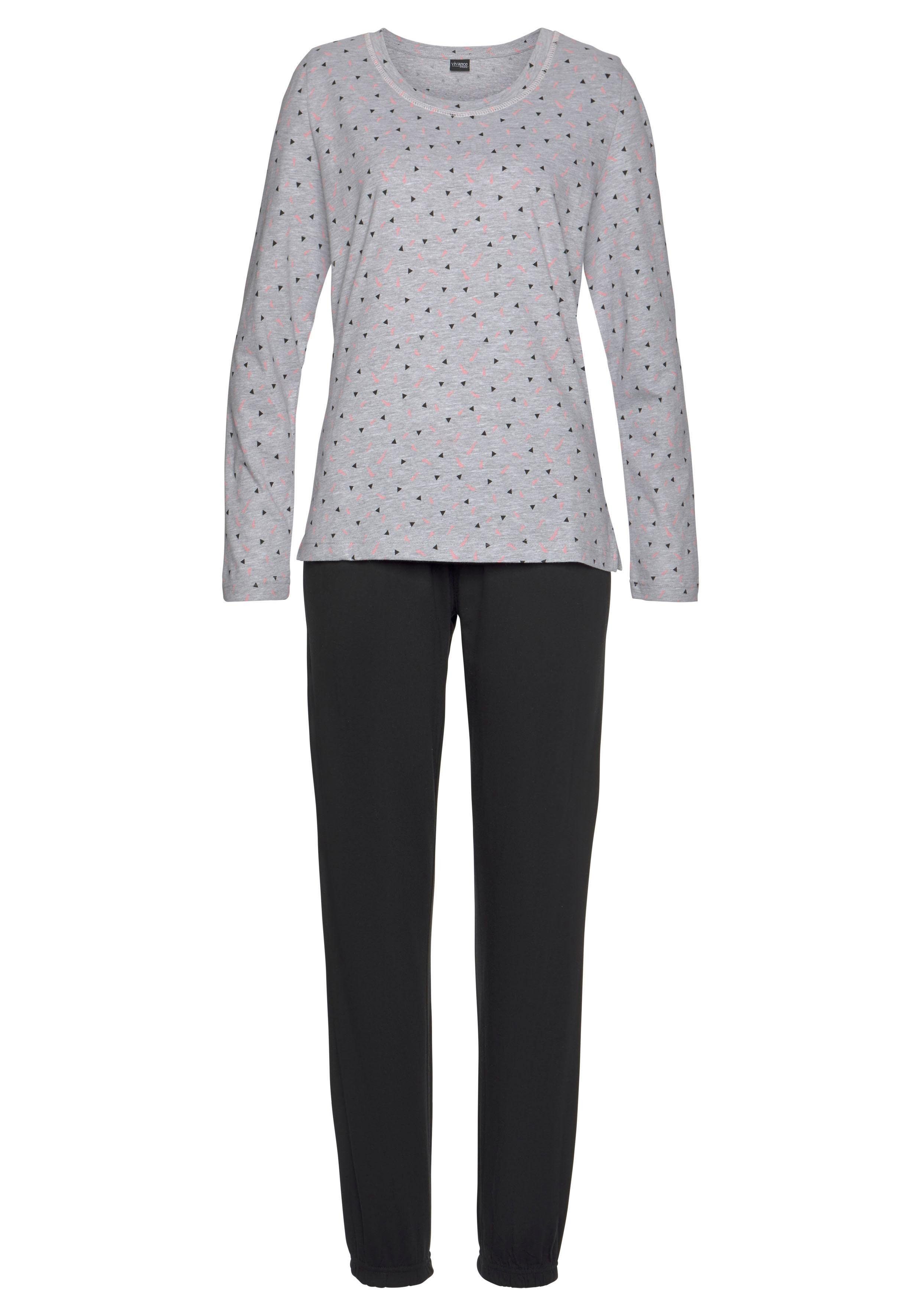 Vivance Dreams Pyjama, (2 tlg.), mit gemusterter Schlafhose günstig online kaufen
