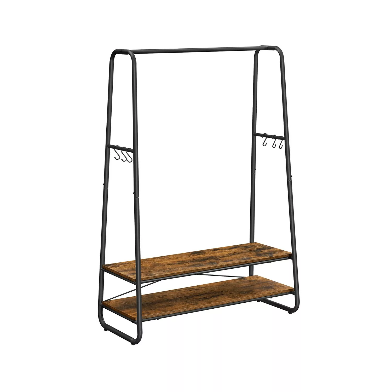 Vasagle Kleiderständer mit 2 Regalen 45 cm x 100 cm x 160 cm Braun-Schwarz günstig online kaufen