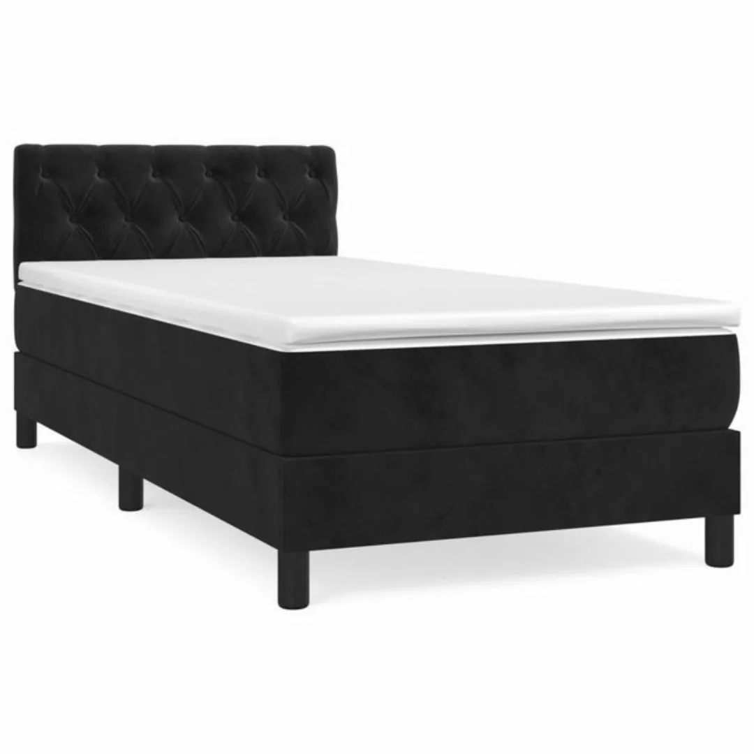 furnicato Bett Boxspringbett mit Matratze Schwarz 80x200 cm Samt günstig online kaufen