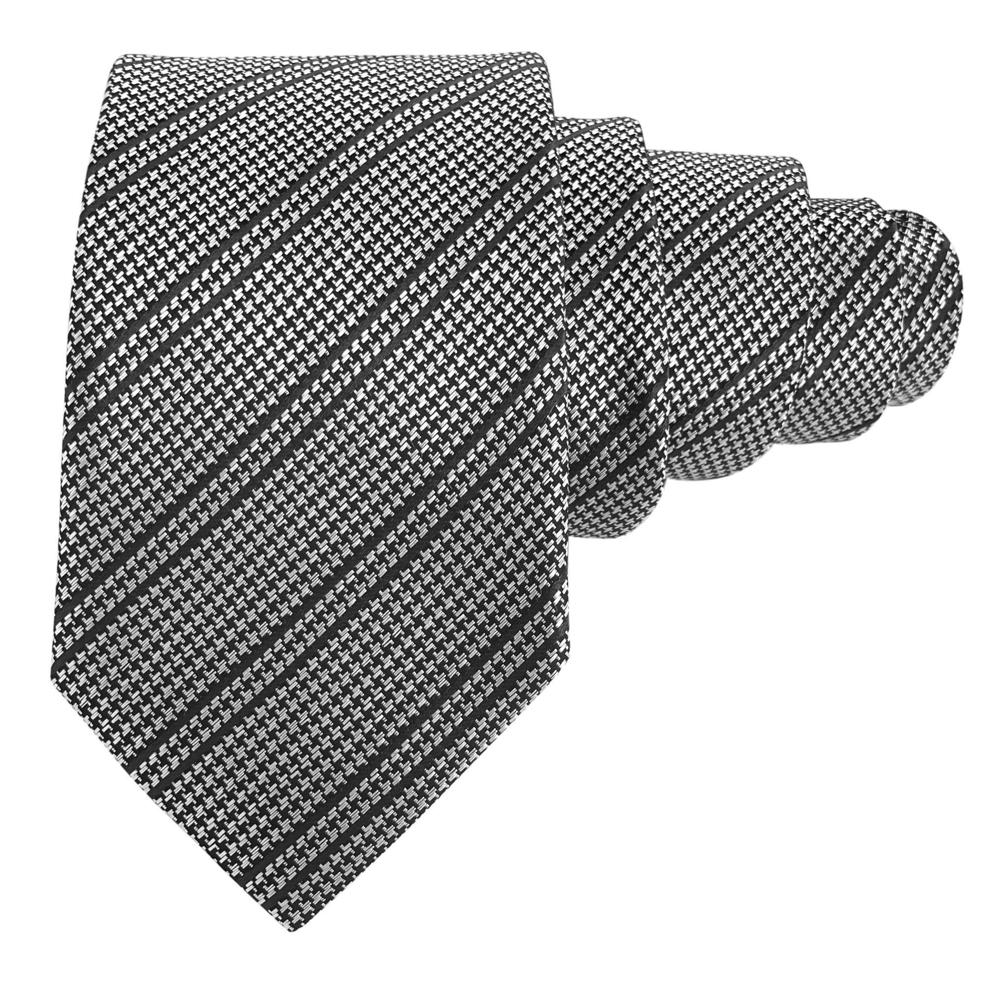 GASSANI Krawatte Hahnentritt-Muster Jacquard, Houndstooth Silber günstig online kaufen