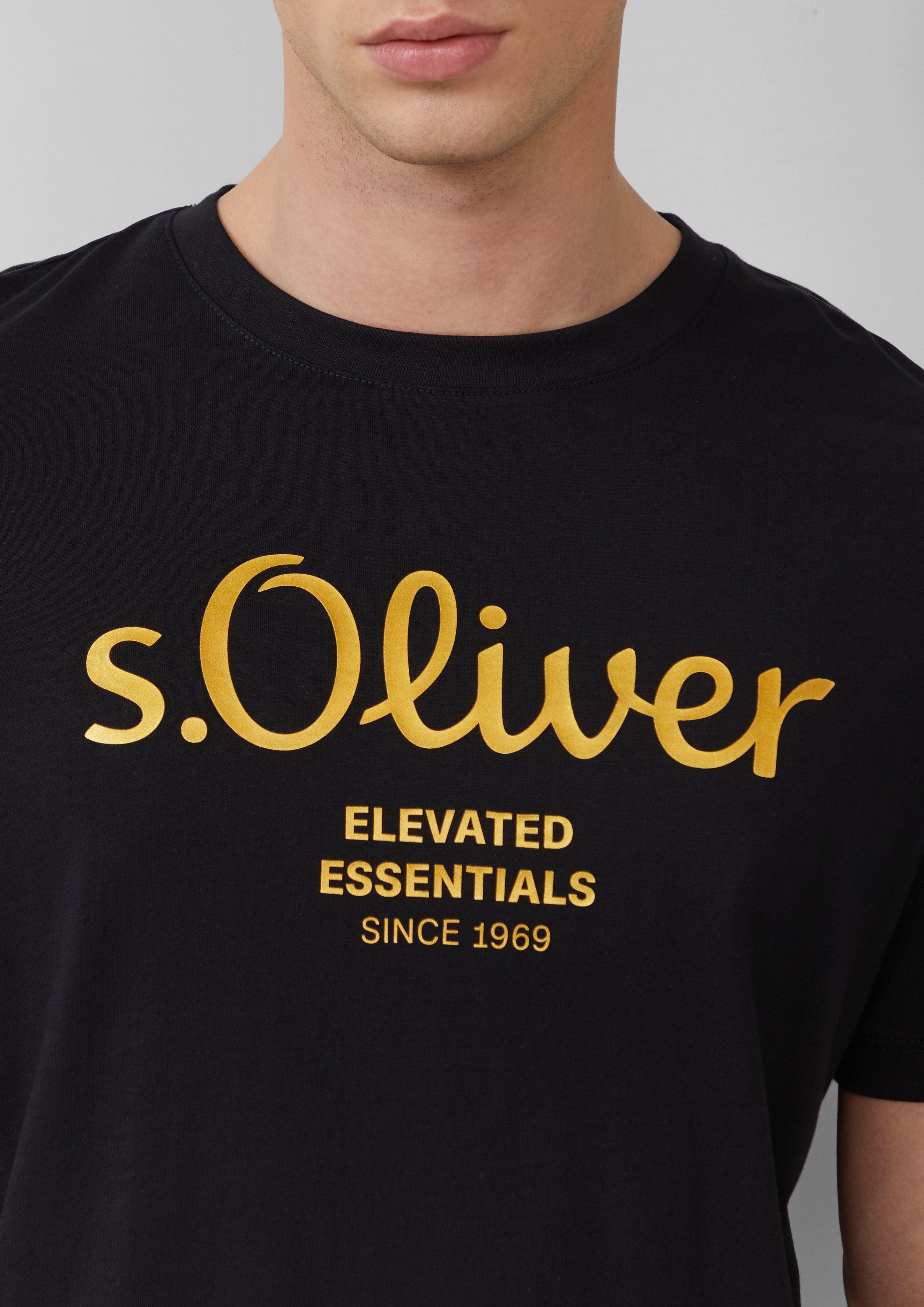 s.Oliver Kurzarmshirt T-Shirt mit Logo-Print Artwork günstig online kaufen