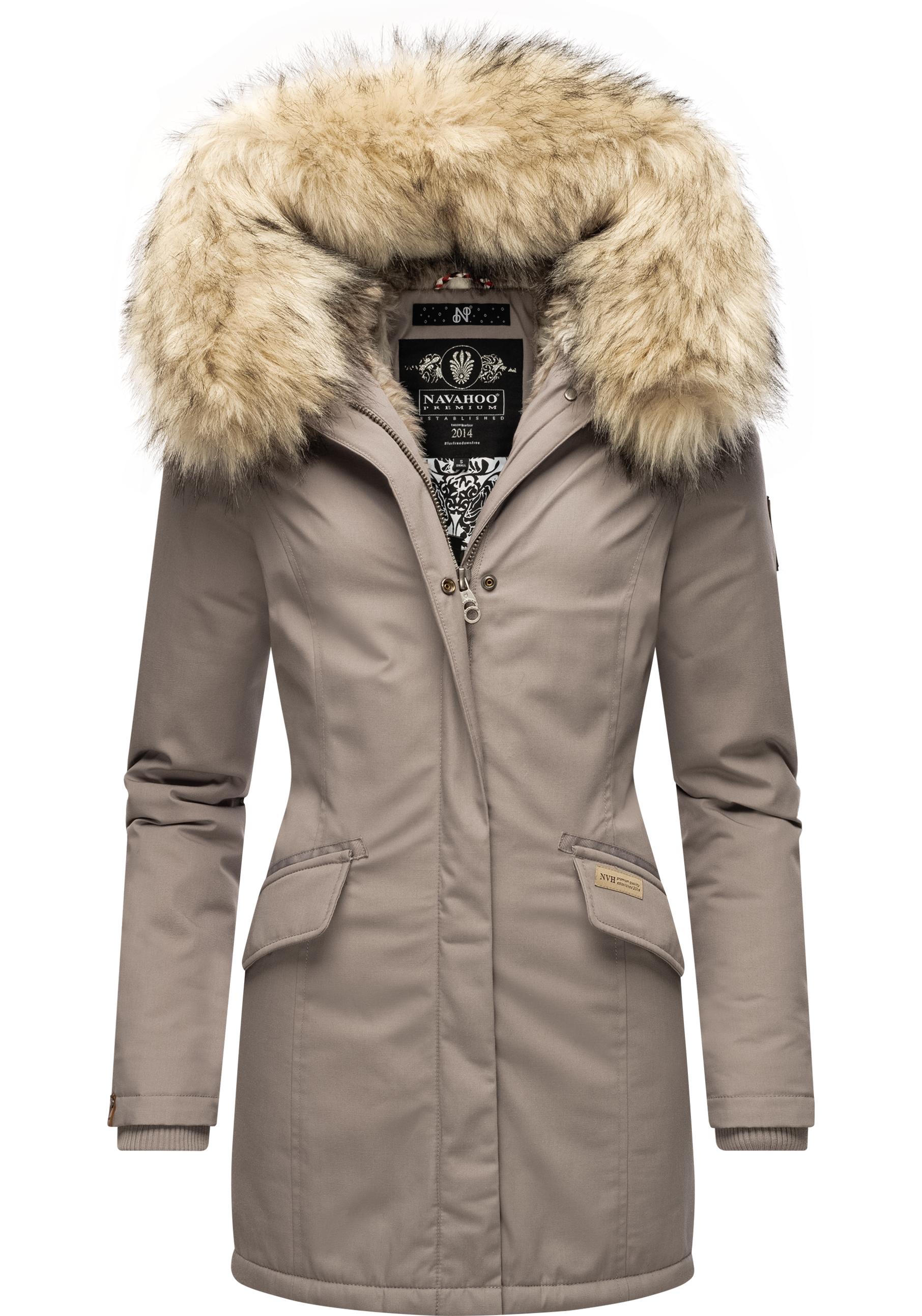 Navahoo Wintermantel "Cristal", stylischer Damen Winterparka mit Kunstfell- günstig online kaufen