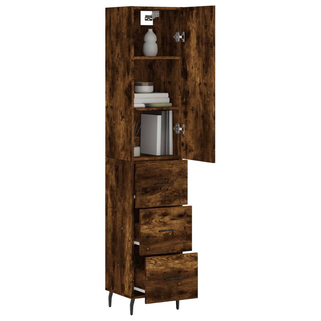 vidaXL Highboard Highboard Räuchereiche 34,5x34x180 cm günstig online kaufen