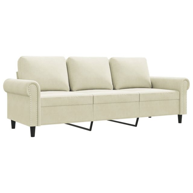 vidaXL Sofa, 3-Sitzer-Sofa Creme 180 cm Samt günstig online kaufen