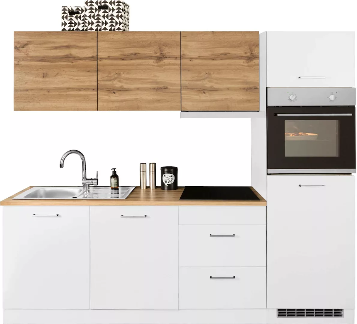 HELD MÖBEL Küchenzeile "Kehl", mit E-Geräten, Breite 240 cm, inkl. Kühlschr günstig online kaufen