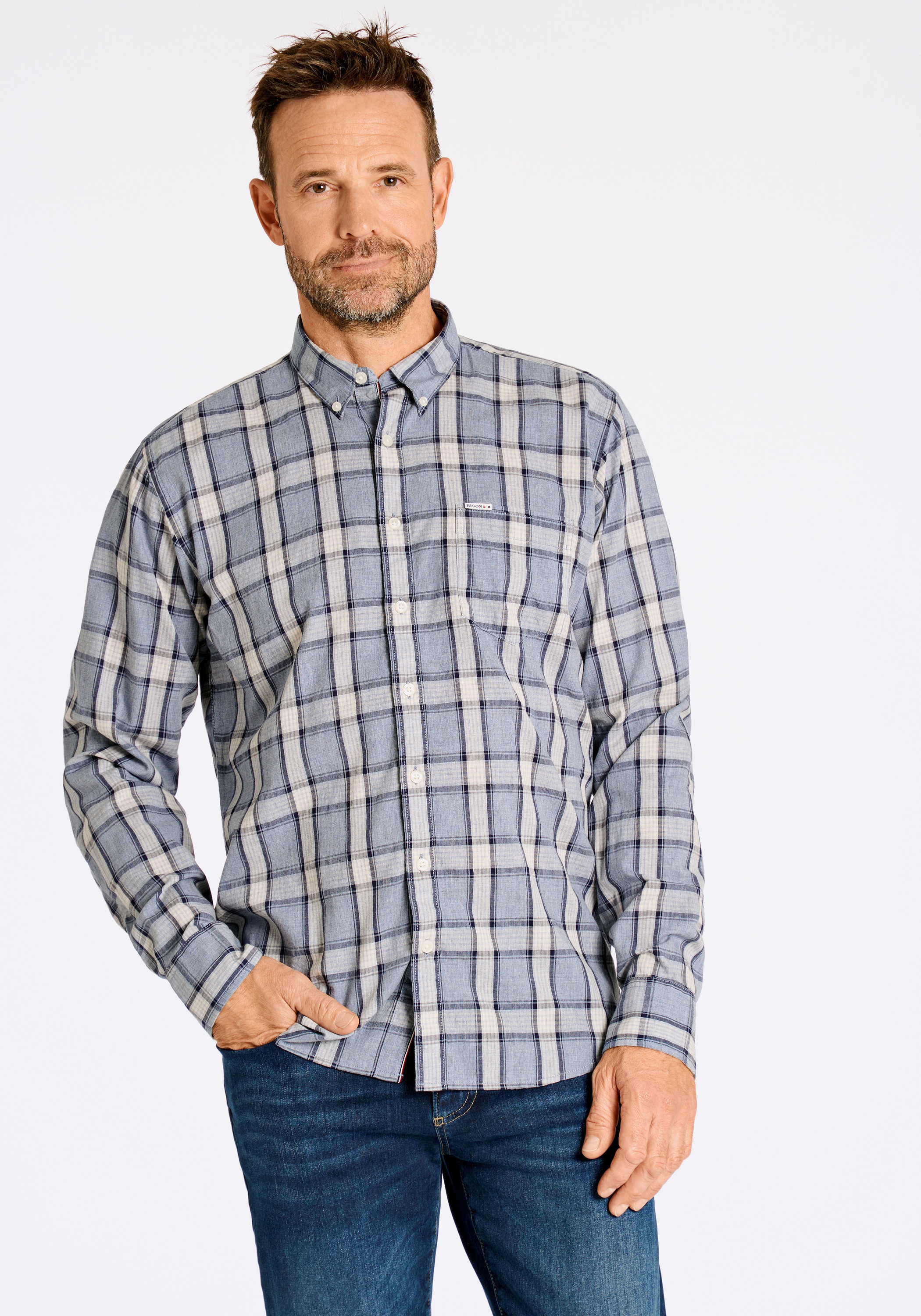 BISON Flanellhemd "BISON Freizeithemd" günstig online kaufen