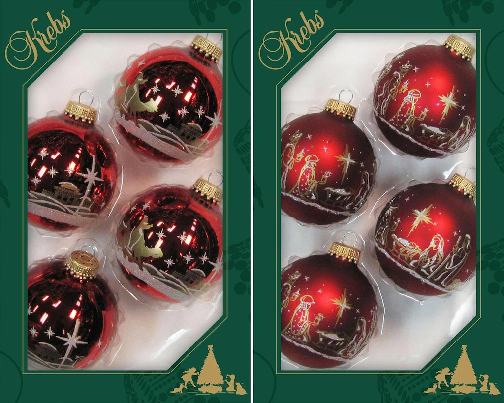 Krebs Glas Lauscha Weihnachtsbaumkugel "Heilige Nacht, Weihnachtsdeko rot, günstig online kaufen