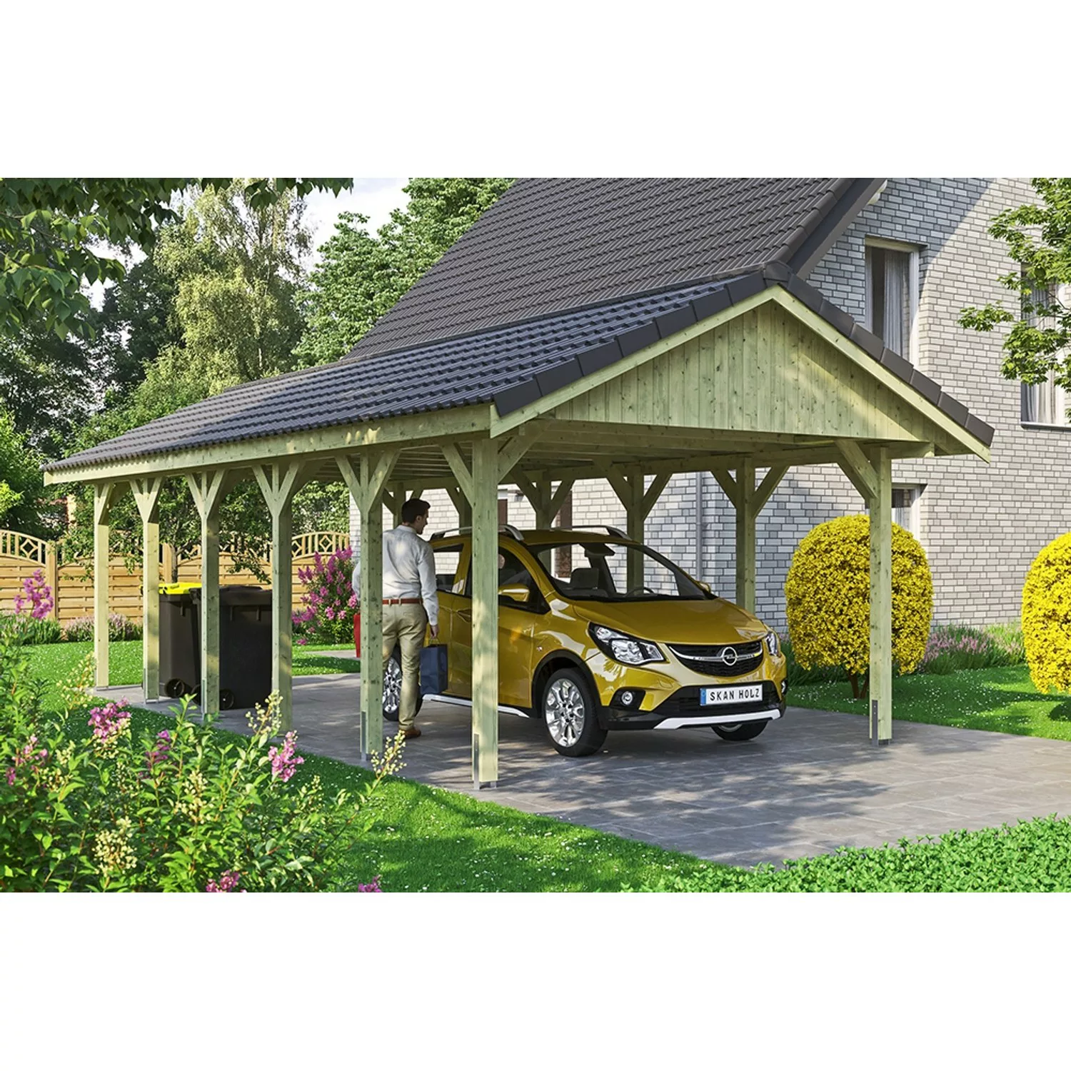 Satteldach-Carport Wallgau 430 x 900 cm Dachlattung günstig online kaufen