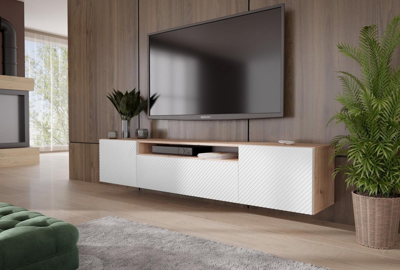 Beautysofa TV-Schrank Niko (Fernsehen, wandmontage RTV Schrank, Breite 200 günstig online kaufen