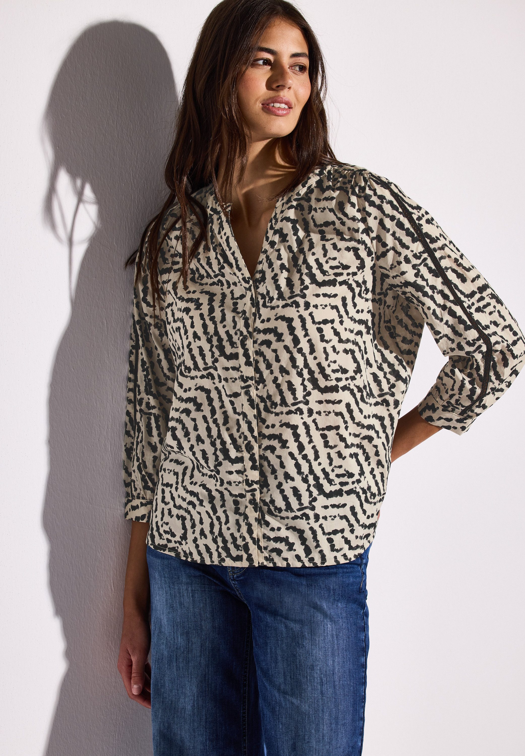 STREET ONE Druckbluse mit Tapedetails und günstig online kaufen