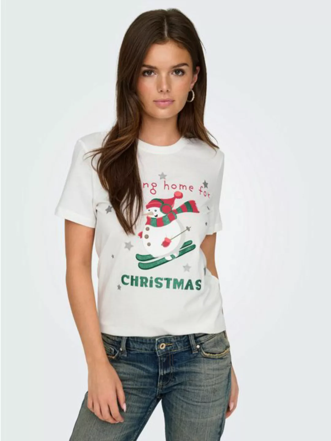 ONLY Rundhalsshirt "ONLXMAS YRSA CHRISTMAS REG S/S TOP JRS", für Weihnachte günstig online kaufen