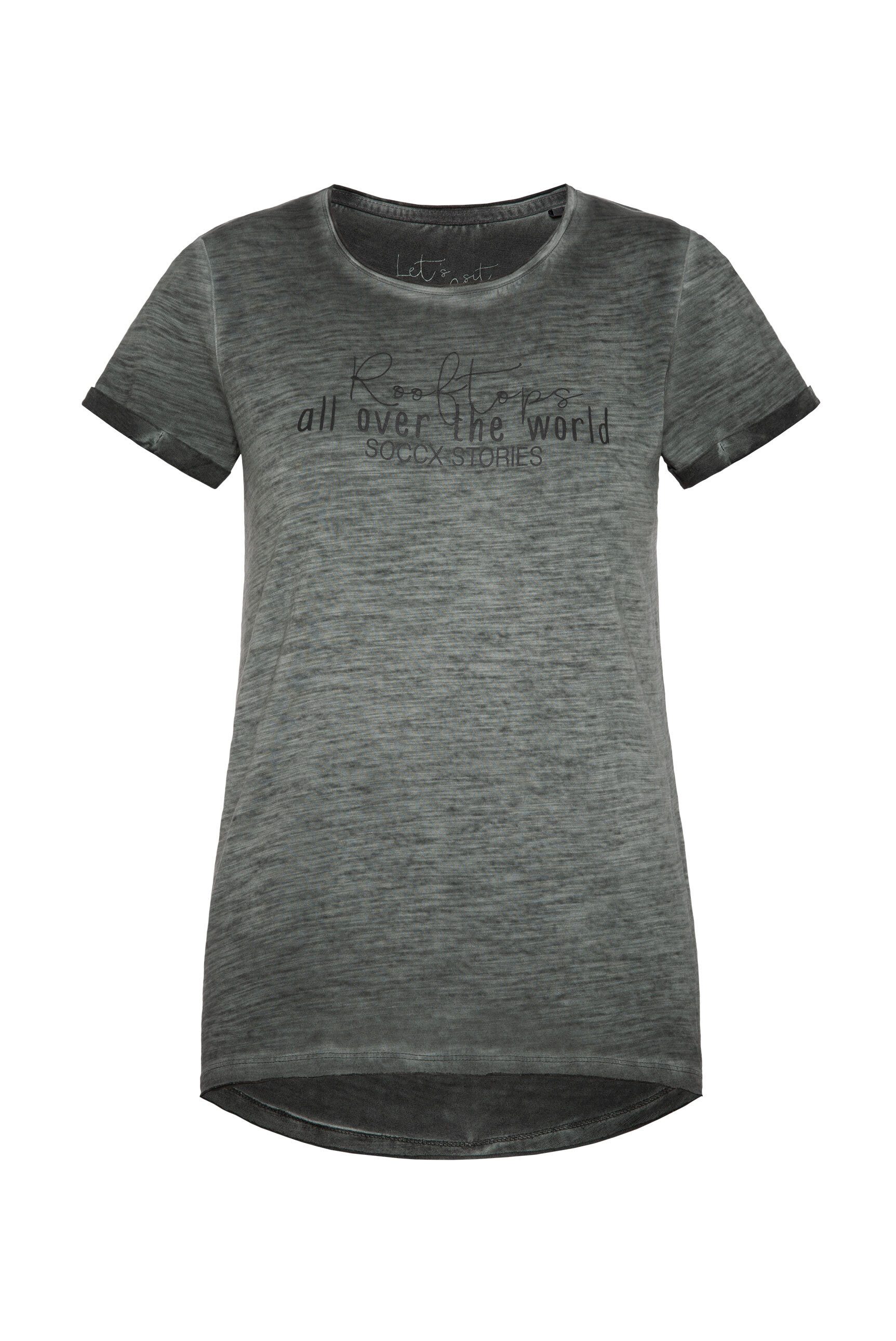 SOCCX Rundhalsshirt, mit offenen Kanten günstig online kaufen