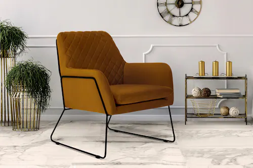 Leonique Sessel "Olo Cocktailsessel", mit Karo-Prägung im Rückenteil und Bü günstig online kaufen