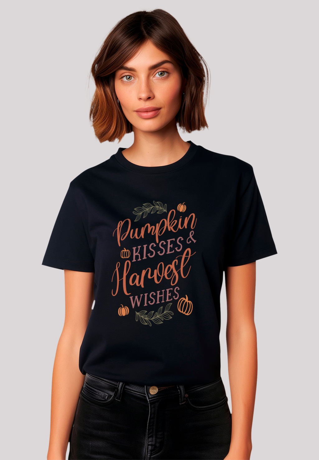 F4NT4STIC T-Shirt "Pumpkin kisses Harves wishes", Premium Qualität, Hallowe günstig online kaufen