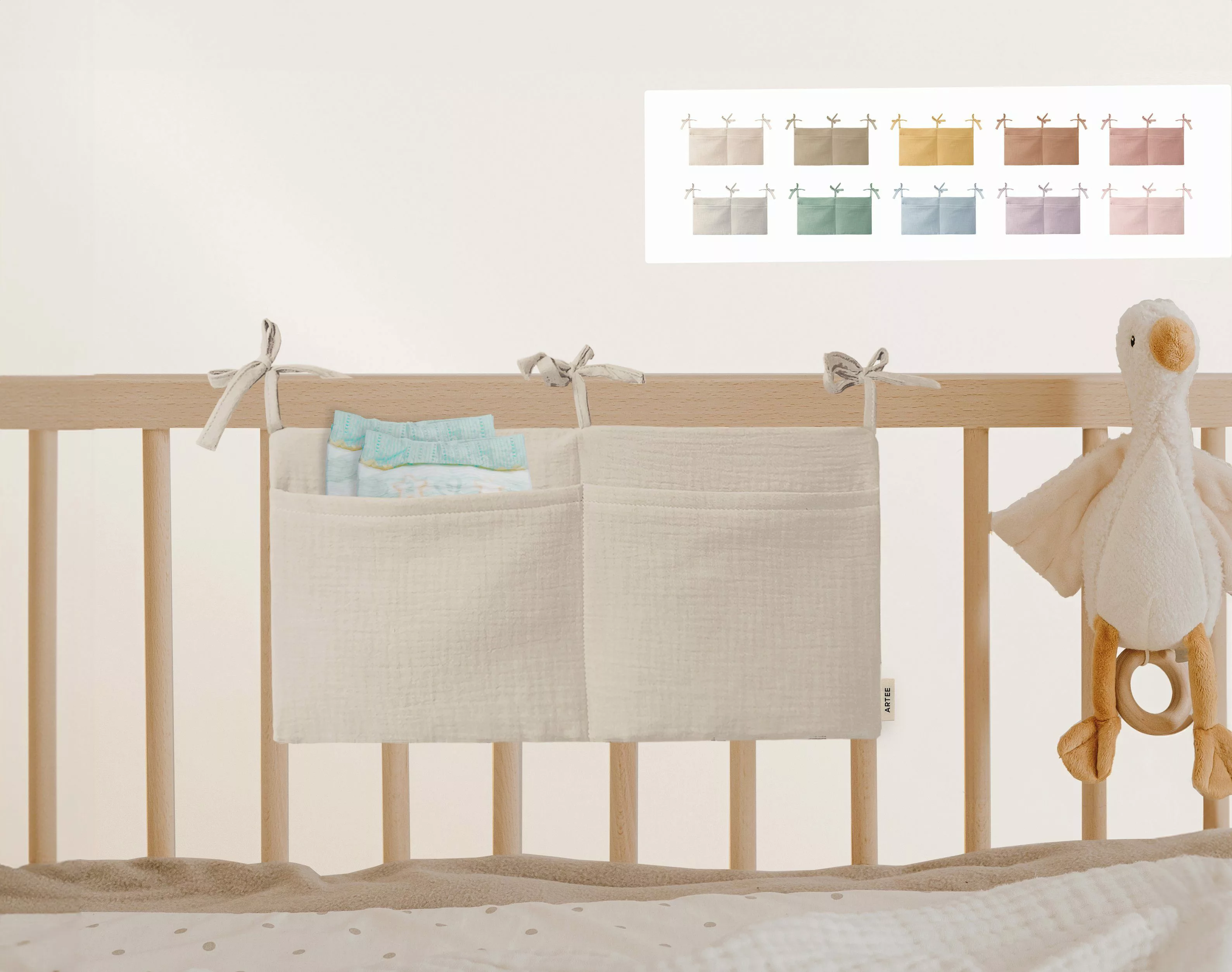 Artee Bettnestchen Babybett Organizer Taschen Aufbewahrung günstig online kaufen