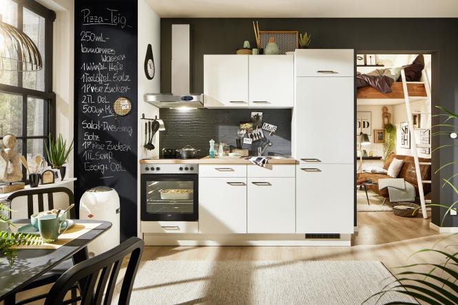 Küchenzeile Leerblock 220cm inkl. Spüle und Spültischarmatur PKW 522003 von günstig online kaufen