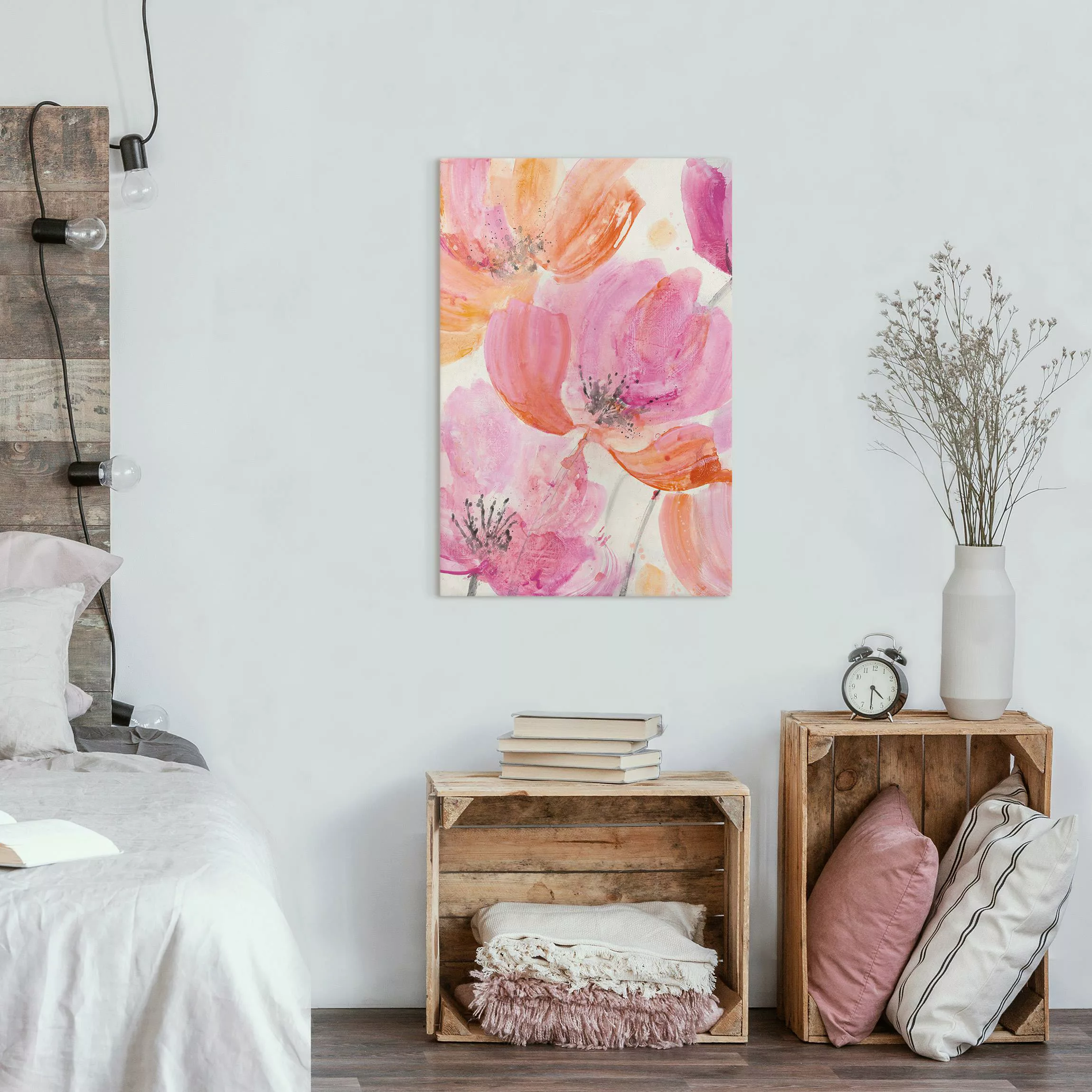 Leinwandbild Aquarell Blütentraum Rosa günstig online kaufen